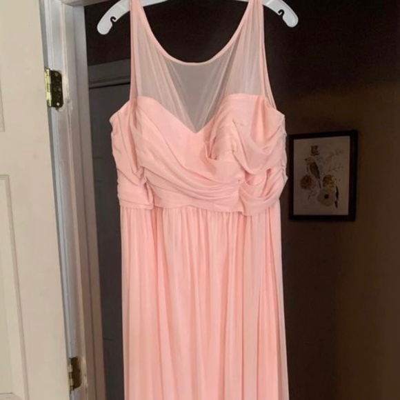David’s Bridal Pink Petal Bridesmaid Dress - Picture 1 of 2